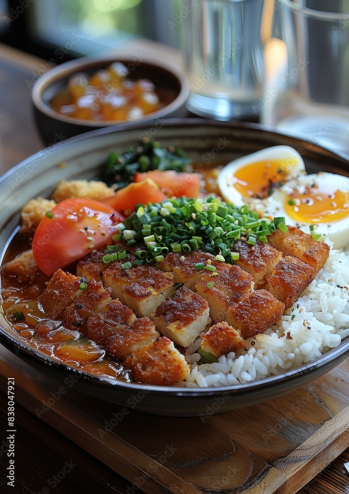 Japanese Curry - Thick, mild curry served with rice and often accompanied by breaded cutlets or vegetables. Japanese Curry - Thick, mild curry served with rice and often accompanied by breaded cutlets or vegetables.