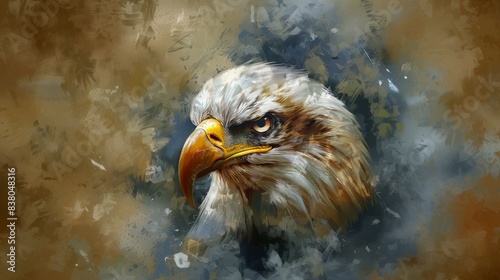 eagle head by painting style photo