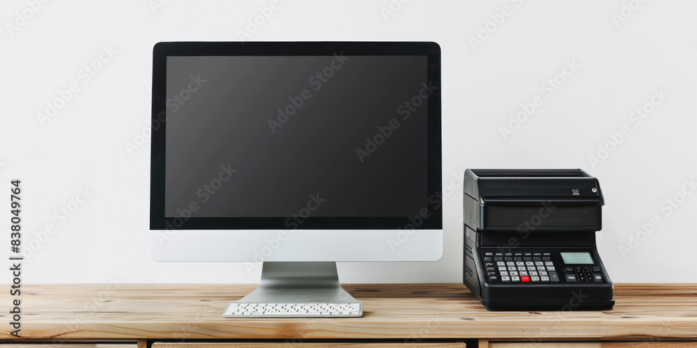 Office desktop computer and printer setup Office desktop computer and printer setup