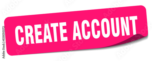 create account sticker. create account label