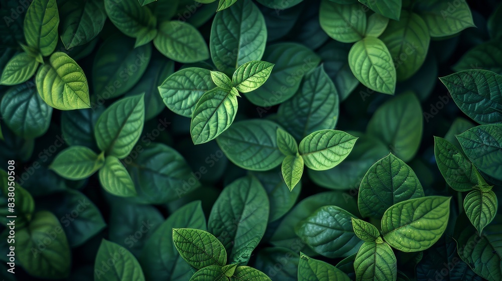 Lush green leaves in natural light Lush green leaves in natural light