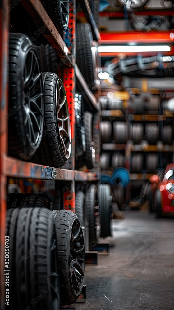 Fototapeta premium car wheel shop