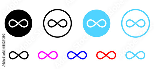 infinity icon . loop, infinite, endless, eternity symbols unlimited icons