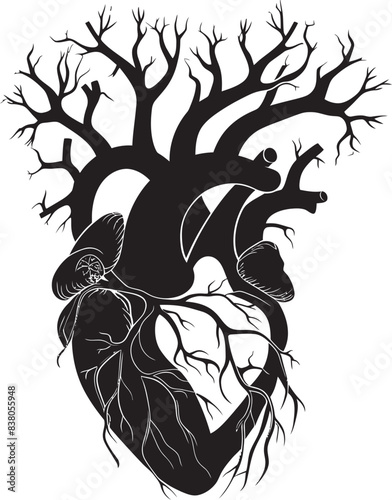 Elegant Heart Logo Minimalistic Design Abstract Human Heart Icon Graphic Emblem