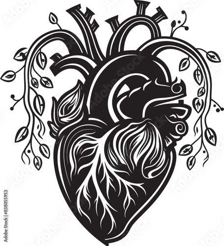 Minimal Artistic Heart Design Logo Linear Abstract Heart Iconic Graphic