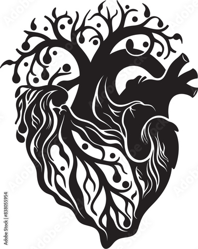 Elegant Heart Symbol Abstract Design Geometric Heart Icon Minimalist Emblem
