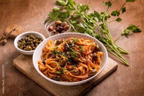 puttanesca spaghetti traditional italian recipe