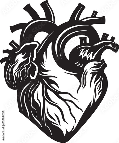 Geometric Heart Icon Graphic Emblem Sleek Abstract Design Heart Logo