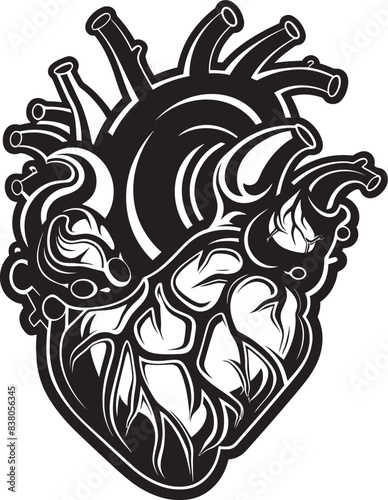 Contemporary Abstract Heart Minimal Emblem Simple Abstract Heart Iconic Design