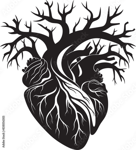 Abstract Human Heart Minimal Design Minimal Artistic Heart Graphic Logo