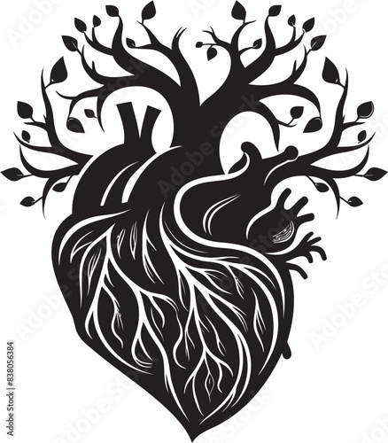 Elegant Heart Icon Iconic Emblem Abstract Human Heart Minimal Design