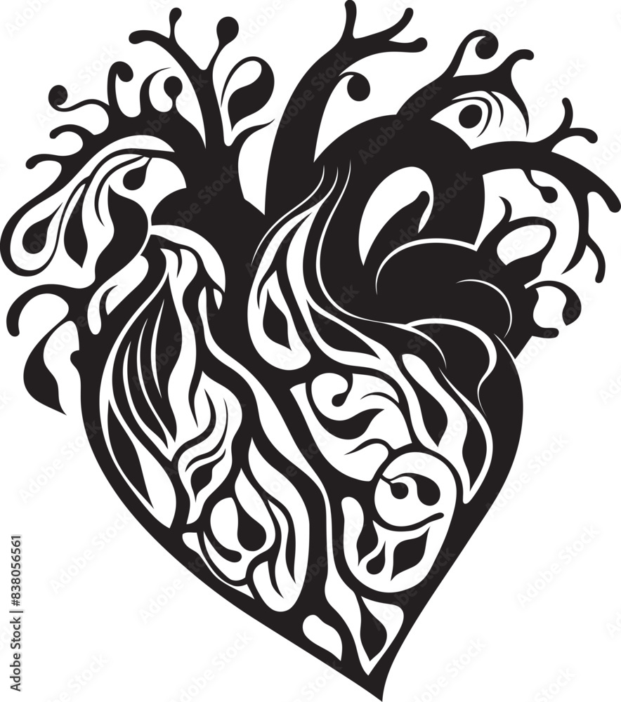 Abstract Human Heart Abstract Logo Minimal Artistic Heart Icon Iconic Graphic