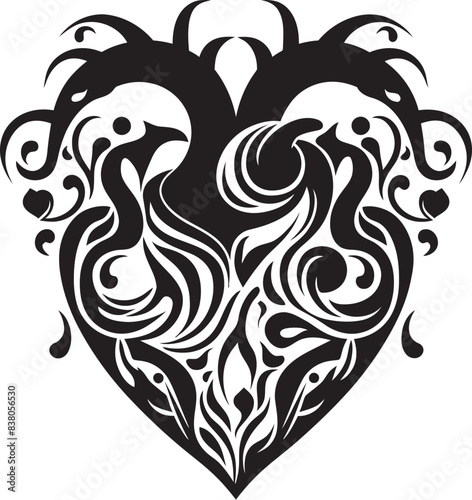 Elegant Heart Symbol Minimalistic Emblem Abstract Human Heart Abstract Logo