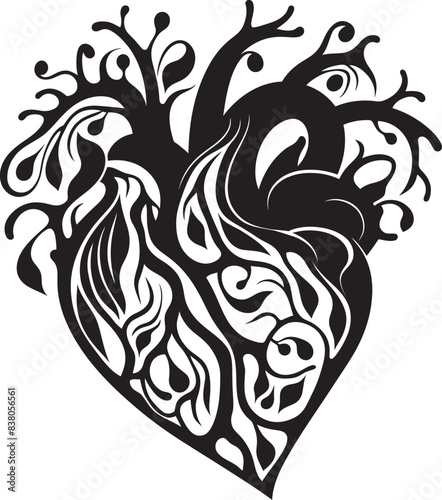 Abstract Human Heart Abstract Logo Minimal Artistic Heart Icon Iconic Graphic