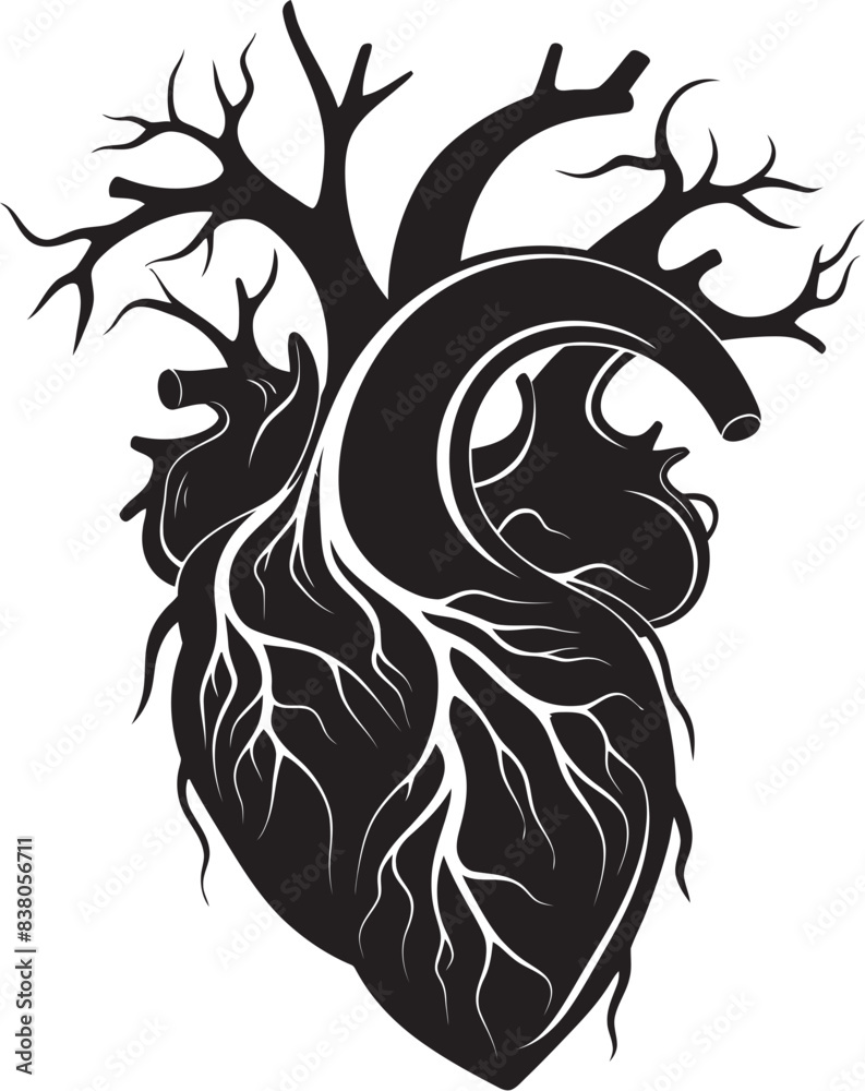 Fototapeta premium Minimalist Heart Sketch Graphic Design Elegant Heart Symbol Abstract Logo