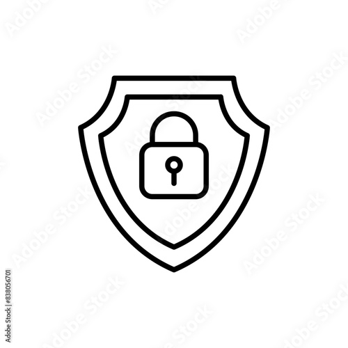 Locked protection outline icons, minimalist vector illustration ,simple transparent graphic element .Isolated on white background