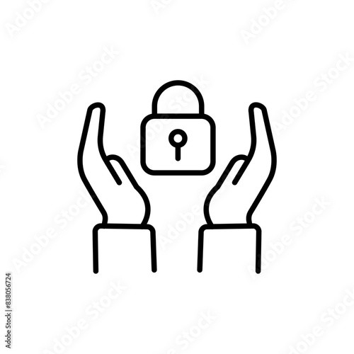 Locked outline icons, minimalist vector illustration ,simple transparent graphic element .Isolated on white background