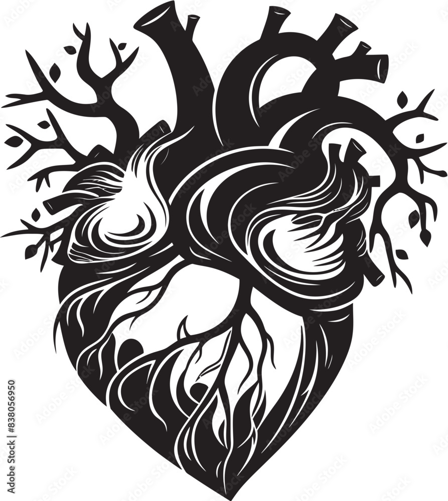 Fototapeta premium Minimal Abstract Heart Icon Design Linear Heart Design Minimalist Logo