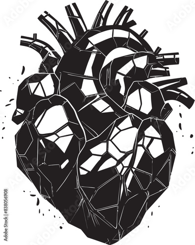 Contemporary Heart Design Iconic Logo Abstract Human Heart Minimal Graphic