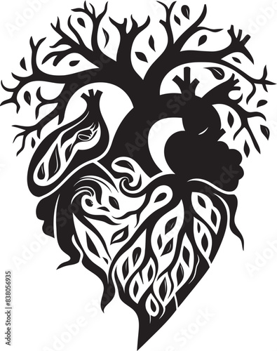 Linear Heart Symbol Abstract Icon Minimalistic Heart Logo Design Concept