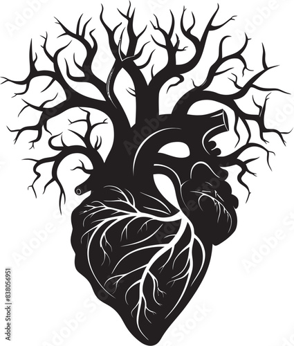 Minimal Artistic Heart Logo Graphic Linear Heart Icon Minimalist Emblem