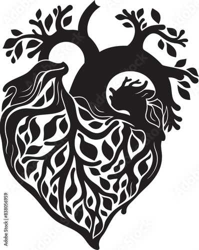 Abstract Human Heart Iconic Emblem Simple Heart Icon Minimal Logo
