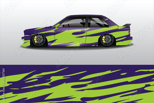 Wrap Design For Car vector. Sports stripes  car stickers Racing stickers for tuning