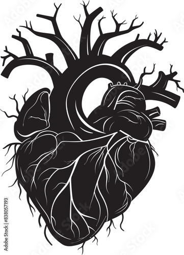 Linear Heart Icon Abstract Emblem Geometric Heart Design Minimalist Icon