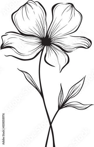 Wallpaper Mural Elegant Line Art Emblem Flower Icon Geometric Daisy Symbol Abstract Graphic Torontodigital.ca