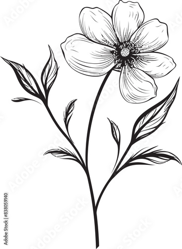 Wallpaper Mural Sleek Abstract Petal Emblem Design Modern Line Floral Icon Graphic Torontodigital.ca