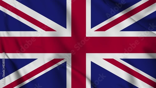 UK United Kingdom flag animation for background in 4k. Happy independence day England national flag waving. Patriotism symbol. Flag motion graphics. Flag moving