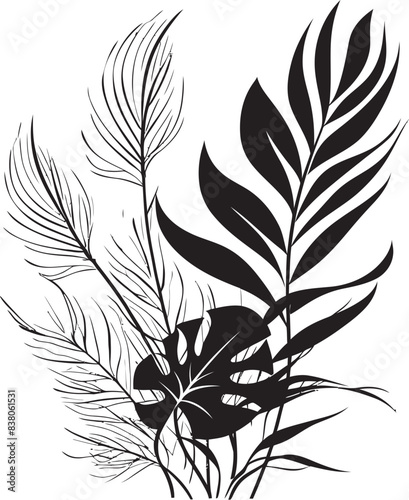 Geometric Leaf Sketch Minimalistic Logo Minimalist Line Art Foliage Graphic Design