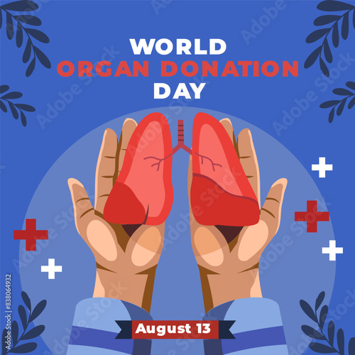 World organ donation day flat illustration 