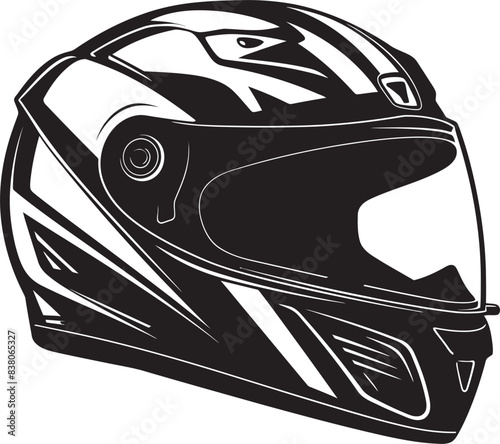 Minimalist Racing Emblem Iconic Helmet Sleek Helmet Outline Modern Design