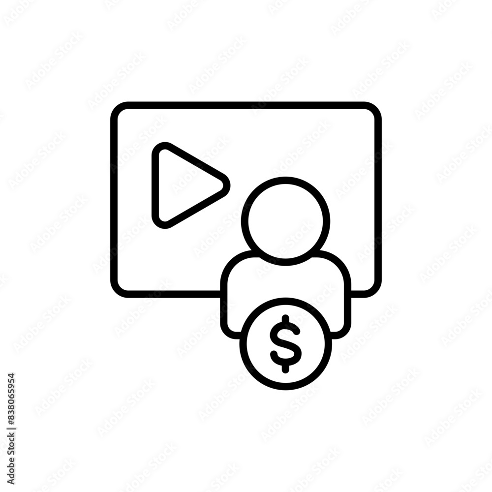 Video creator outline icons, minimalist vector illustration ,simple transparent graphic element .Isolated on white background