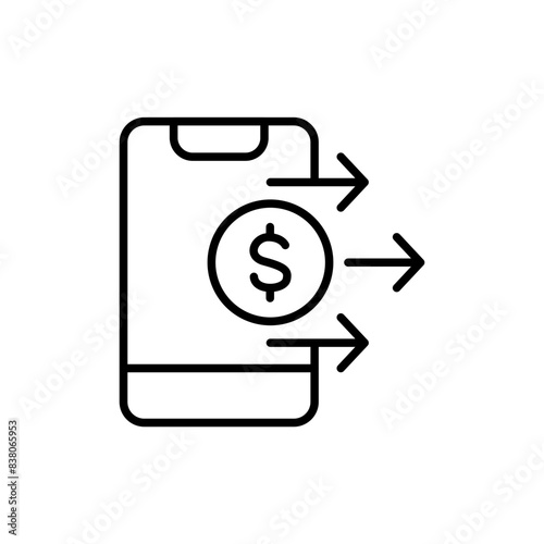 Passive income outline icons, minimalist vector illustration ,simple transparent graphic element .Isolated on white background