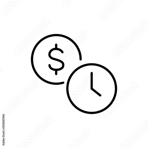 Passive income outline icons, minimalist vector illustration ,simple transparent graphic element .Isolated on white background