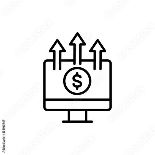Passive income outline icons, minimalist vector illustration ,simple transparent graphic element .Isolated on white background