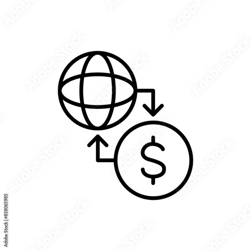 Online income outline icons, minimalist vector illustration ,simple transparent graphic element .Isolated on white background