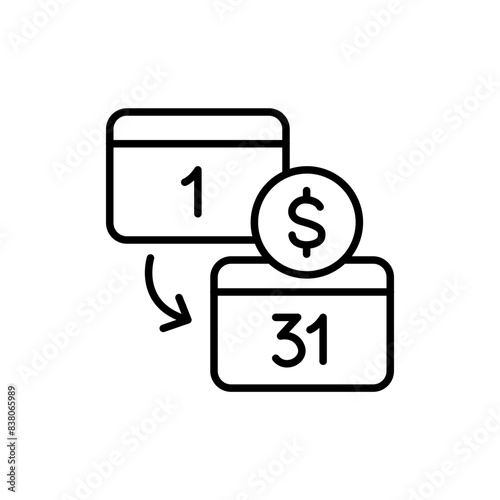 Passive income outline icons, minimalist vector illustration ,simple transparent graphic element .Isolated on white background