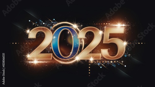 Vibrant Digital Illustration Celebrating the Year 2025