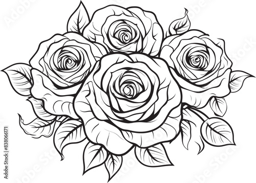 Wallpaper Mural Abstract Rose Emblem Stylish Graphic Representation Elegant Bouquet Design Iconic Floral Logo Torontodigital.ca