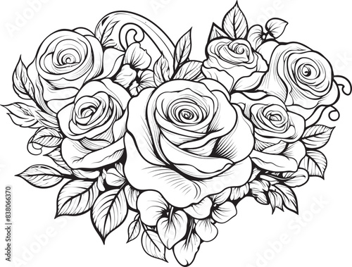 Wallpaper Mural Simple Floral Icon Elegant Logo Sleek Rose Outline Graphic Floral Symbol Torontodigital.ca