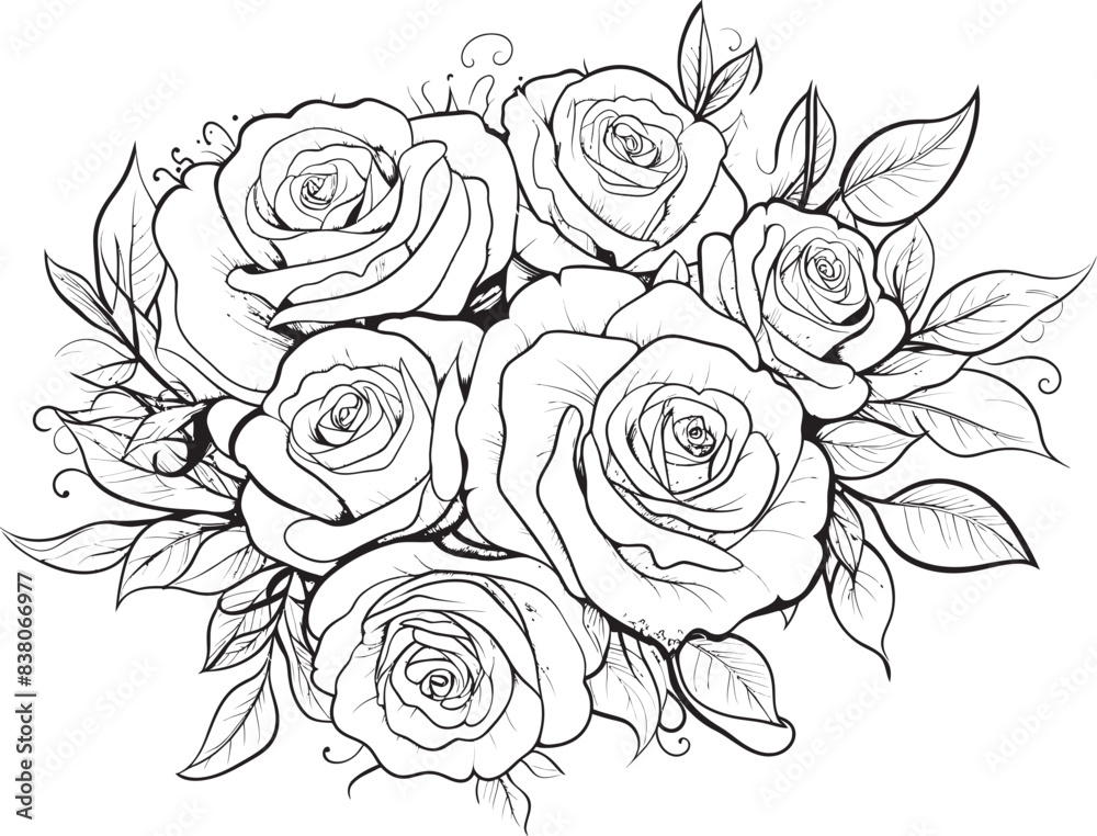 Geometric Outline Art Iconic Flower Design Abstract Floral Symbol Stylish Bouquet Icon