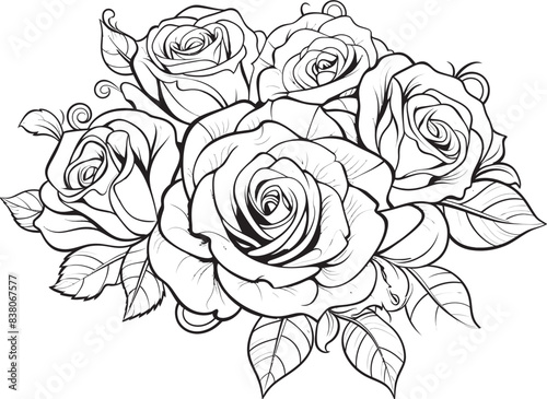 Wallpaper Mural Abstract Outline Design Stylish Flower Icon Elegant Bouquet Sketch Minimalistic Emblem Torontodigital.ca