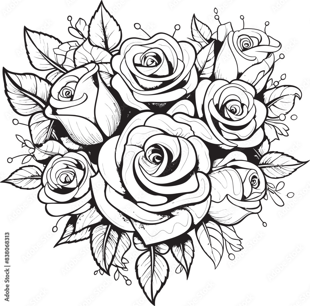 custom made wallpaper toronto digitalMinimalistic Floral Icon Stylish Rose Logo Geometric Rose Sketch Elegant Floral Symbol