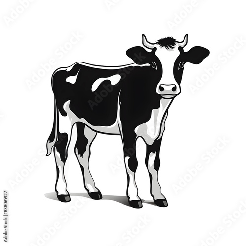 black and white cow