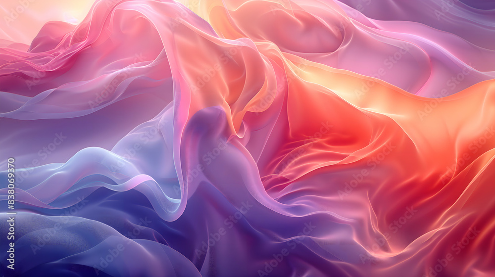 Fototapeta premium Flowing Gradient Light Waves in Shades of Purple and Pink