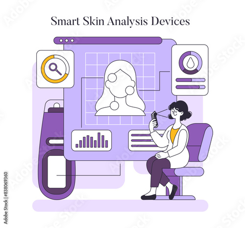 skincare innovation. Flat Vector Illustration