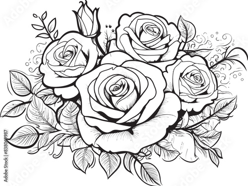 Wallpaper Mural Sleek Flower Sketch Modern Floral Icon Geometric Rose Arrangement Graphic Symbol Torontodigital.ca